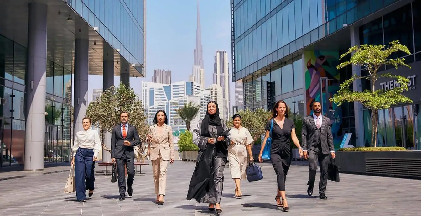 Business professionals walking in Dubai